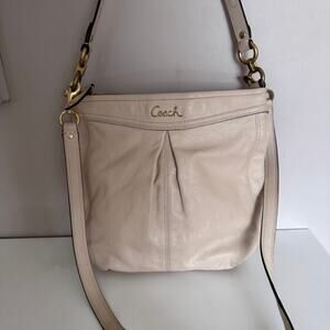 Coach Ashley Leather Hippie Crossbody Shoulder Bag Cream Style F20114